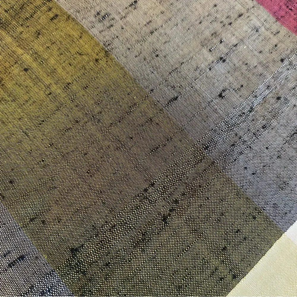 Vintage Handwoven Thai Silk Plaid Shawl Wrap Scarf Thaisilk Factory Siam Bangkok